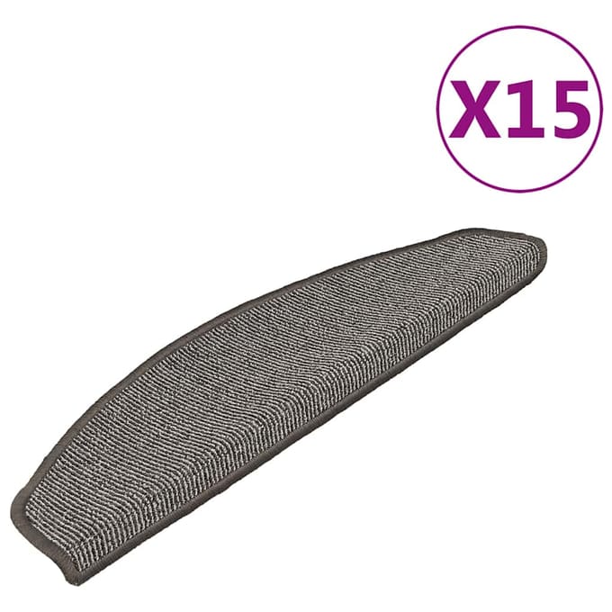 vidaXL - Trapmatten - 15 - st - 65x21x4 - cm - Grijs - Halfrond - Groot