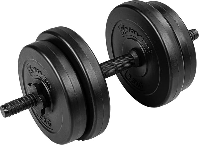 Halterset 10 kg met gedraaide stangen en stersluiten voor optimale grip