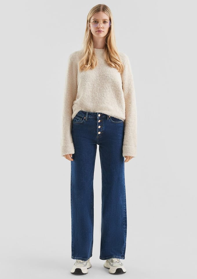 High Waist Relaxed Wide Leg Jeans Dames QS Catie