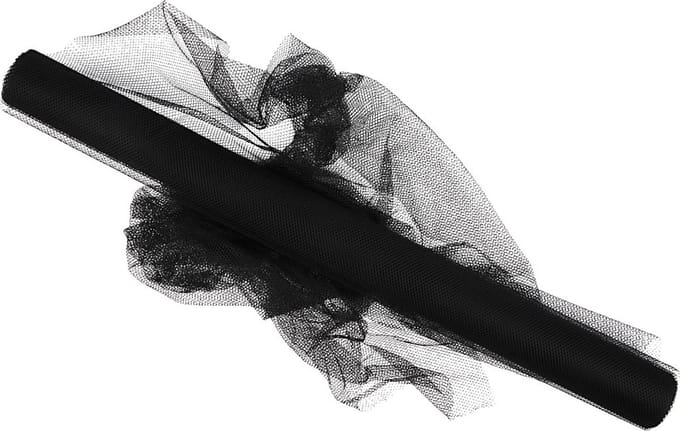 Tule, B: 50 cm, zwart, 5 m/ 1 rol