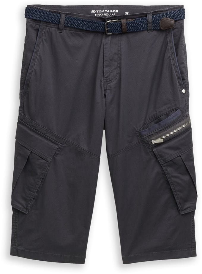 Tom Tailor - TTMAX REGULAR overknee-short met riem - Maat 28 - grey mini weave print