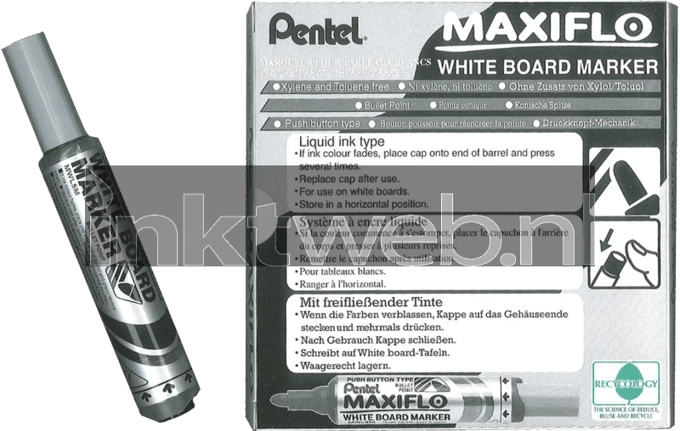 Pentel MaxiFlo Whiteboardmarker - 12 stuks