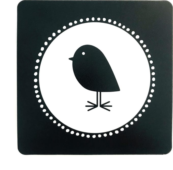 Muismat / Mousepad | 20 cm | zwart & wit print | VOGELTJE