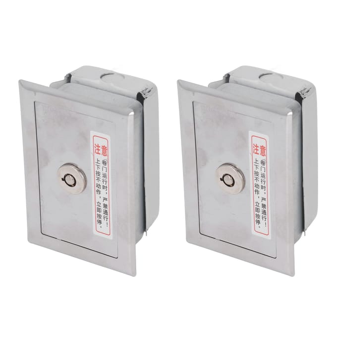 2 Pièces Boîtier Interrupteur à Clé Acier Inoxydable Universel avec Clés Kit d'Accessoires pour Porte gray