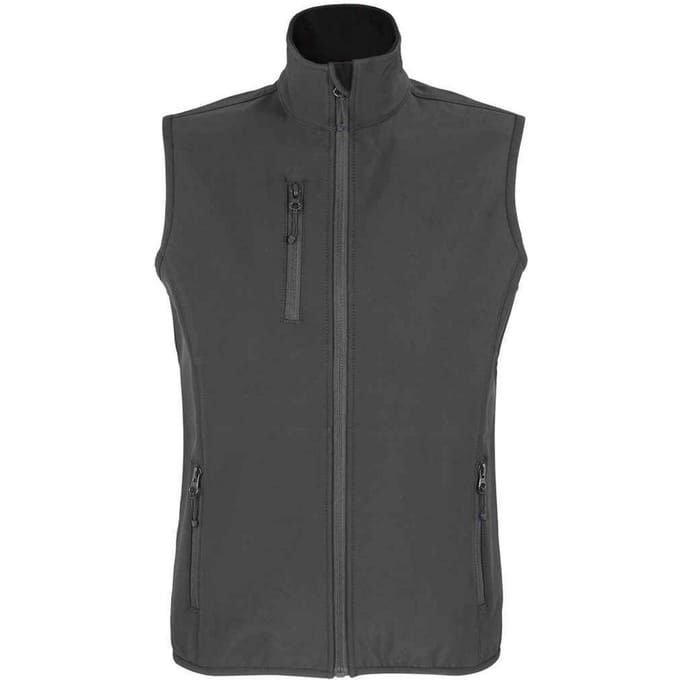 SOLS Dames/dames Falcon Softshell gerecyclede bodywarmer (Houtskool)