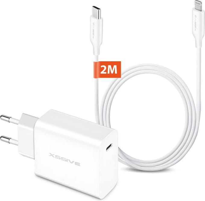 Snel Lader Geschikt voor Apple Lightning, iPhone Snellader - 2 Meter