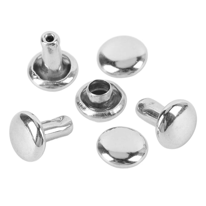 500 Sets Dubbelkopklinknagel 5x5mm RVS Klinknagel Stud Kit voor Leerbewerking Kleding white