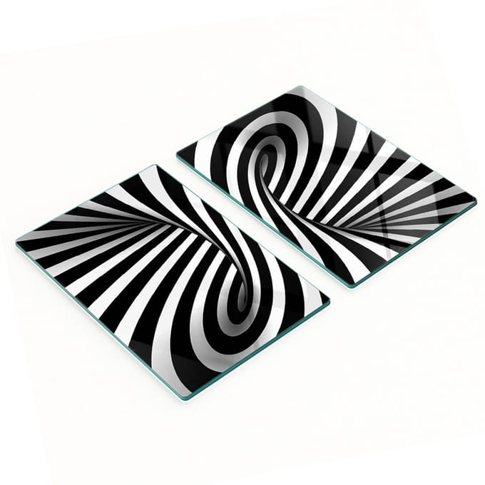 Decoratieve snijplanken van gehard glas met abstract wervelpatroon, 2x40x52 cm
