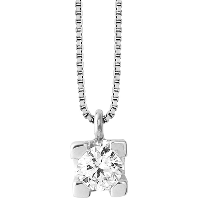 Ketting Diamond Solitaire 0,20 Cts White Gold