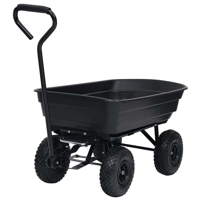 vidaXL - Tuinkiepwagen - 300 - kg - 75 - L - zwart