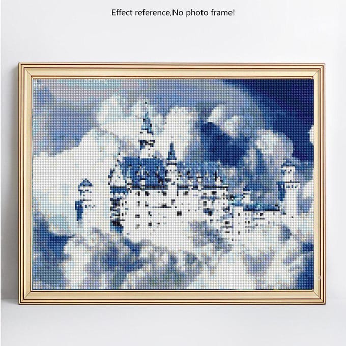 Peinture diamant panoramique, broderie complète de diamants, images de construction rondes, arrivée 20X30 gray