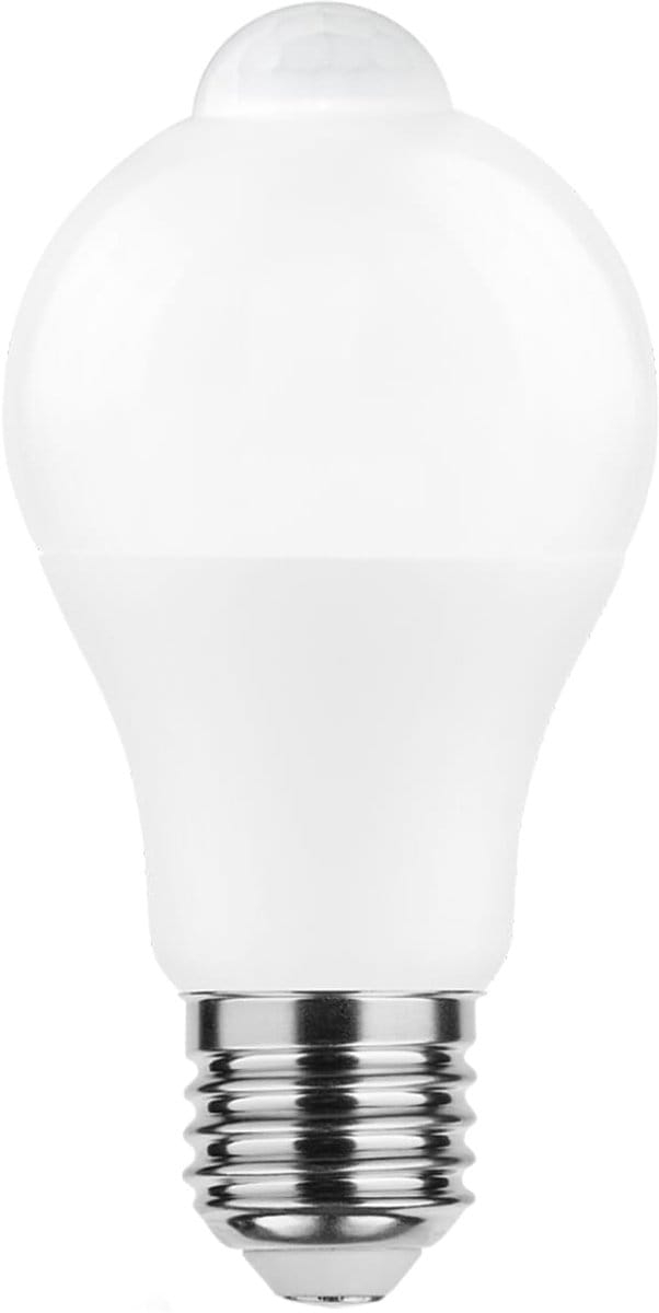 Modee E27 LED Lamp 8.8W met Bewegingssensor - 806lm - 4000K - Neutraal Wit - Globe A60 - Vervangt 60W Halogeen Gloeilamp