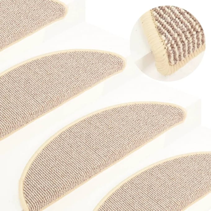 vidaXL - Trapmatten - 15 - st - 56x17x3 - cm - Wit - en - Bruin - Halfrond