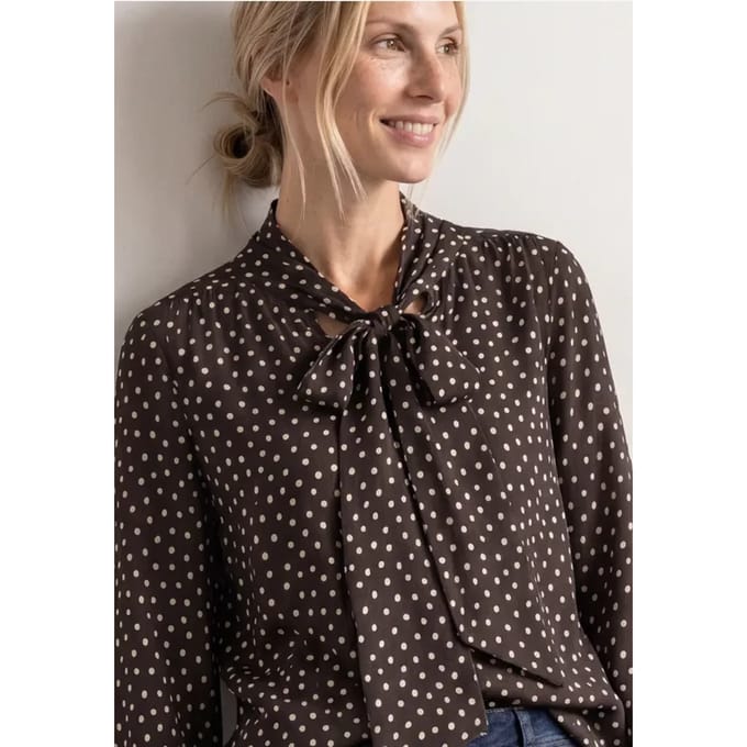 Blouse met lange mouwen en strikdetail