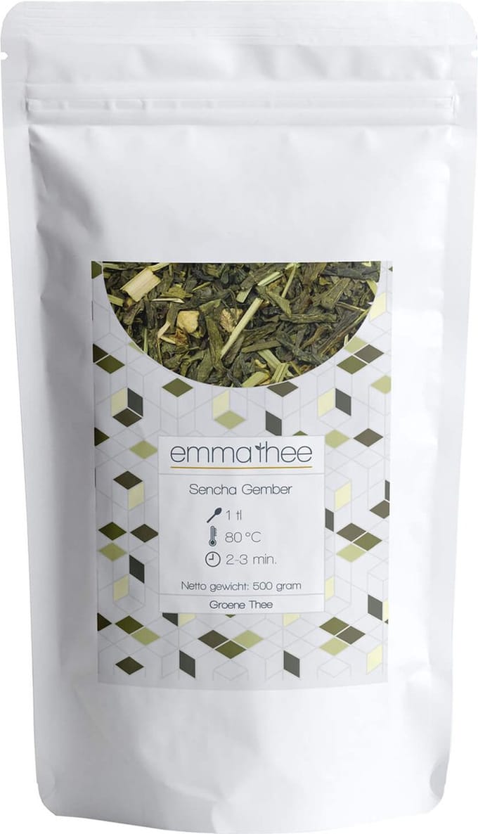 Sencha Gember 400 Gram - Losse Thee - Puur & Natuurlijk - Fris & Pittig