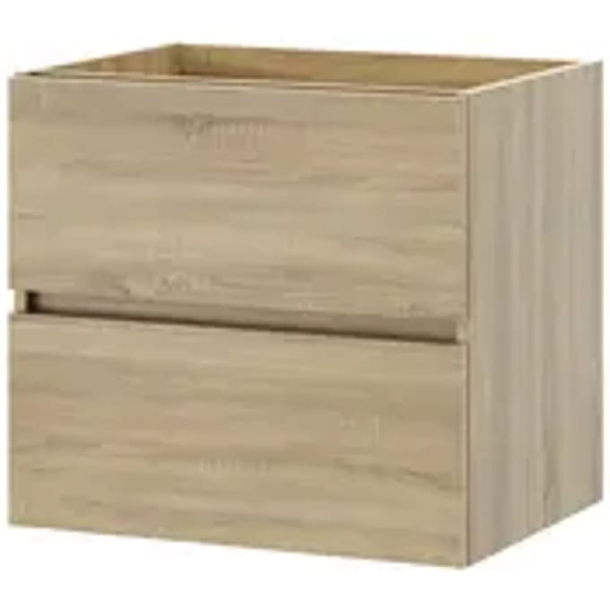 Tiger Wastafelonderkast Condo 60cm - Licht Eiken Mat - Met 2 Lades