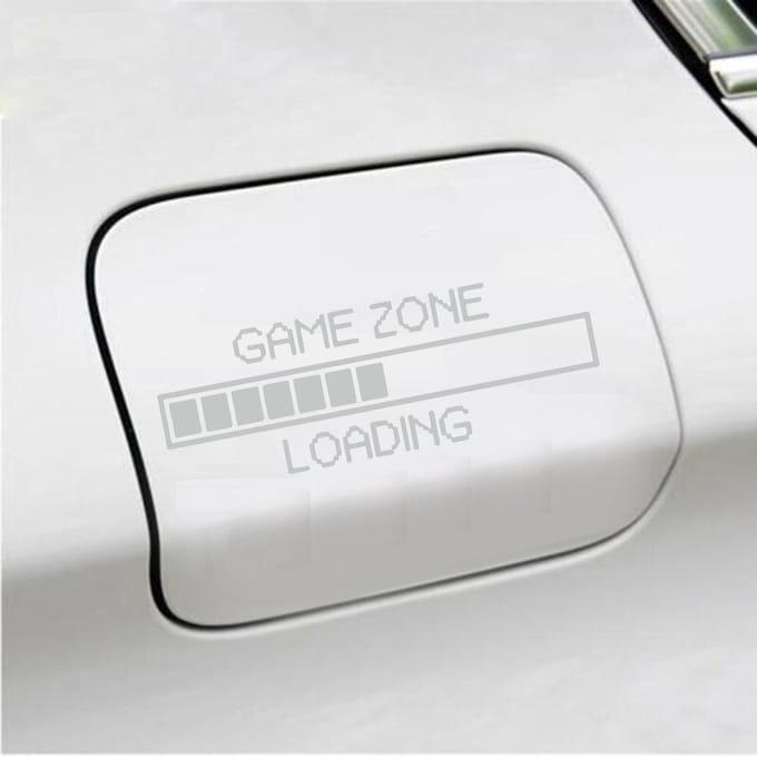 Bumpersticker - Game Zone Loading - 6 X 17,5 - Licht Grijs