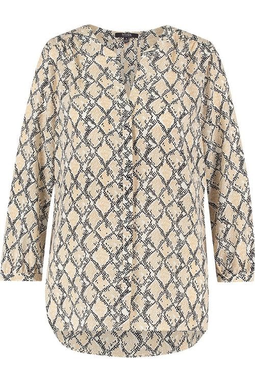 Pintuck Blouse Slangenprint | Midland Snake