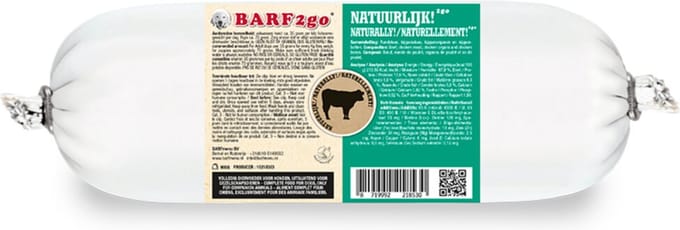 BARFmenu 2Go Hondenvoer Nat Natuurlijk! 900 gr