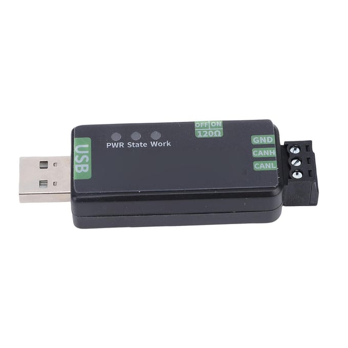 Adaptateur USB 2.0 vers CAN Compatible avec le protocole CAN 2.0 ACelsiusB Prend en charge plusieurs firmwares Matériel Analyseur de bus CAN pour imprimante 3D gray