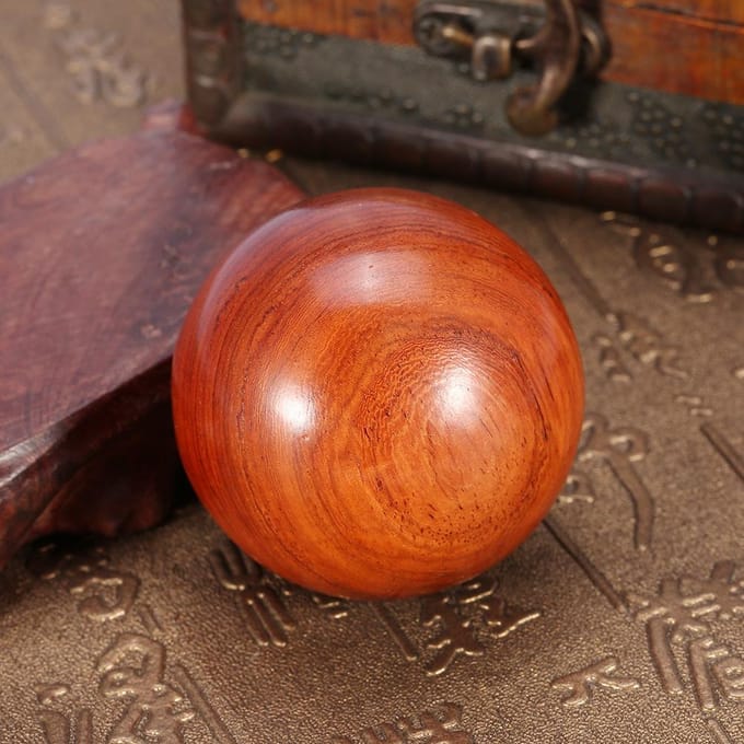 1 Stuk Nieuwe Gezondheid Oefening Baoding Ballen Houten Massage Stressverlichting Ontspanningsbal (5 cm) beige