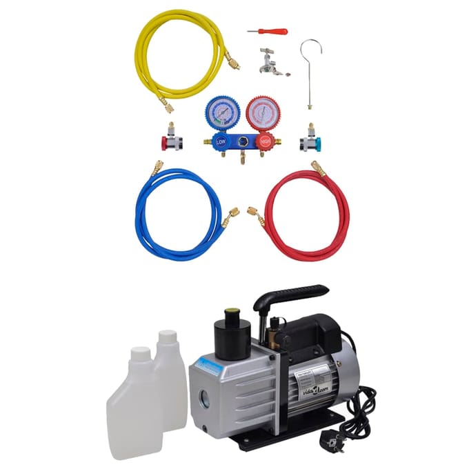 vidaXL Vacuümpomp 50 L/min met 2-voudige manometerset