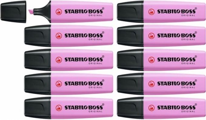 STABILO BOSS ORIGINAL - Markeerstift - Pastel - Bevroren Fuchsia - Doos 10 Stuks