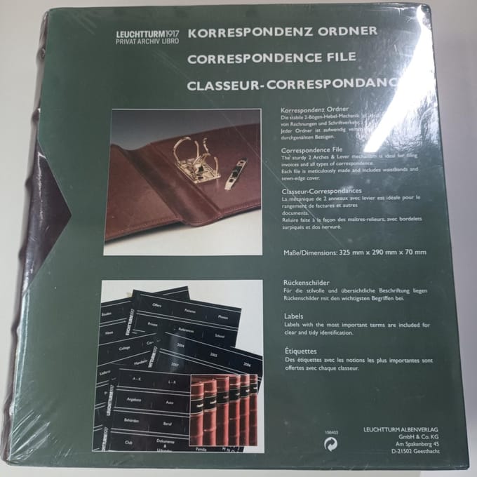Leuchtturm1917 Korrespondentie Ordner 2 rings Correspondence File Bruin Kunstleder