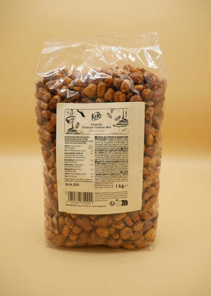 KoRo | Crunchy pinda-cashewmix salted caramel 1 kg