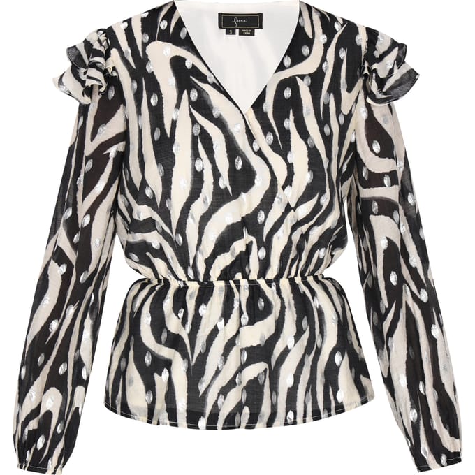 Faina Blouse Dames zwart wit