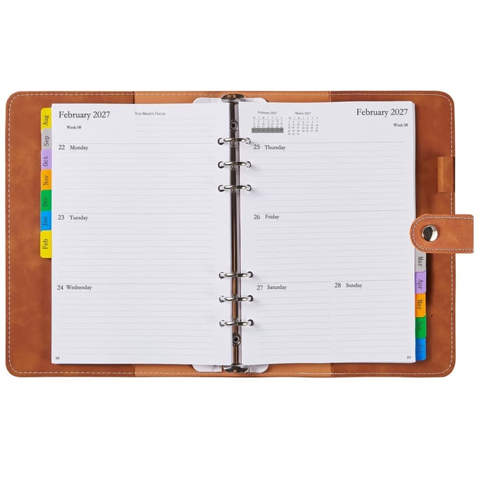 Solidchoice - Herbruikbare A5 Agenda 2026/2027 met Tabs en Penlus