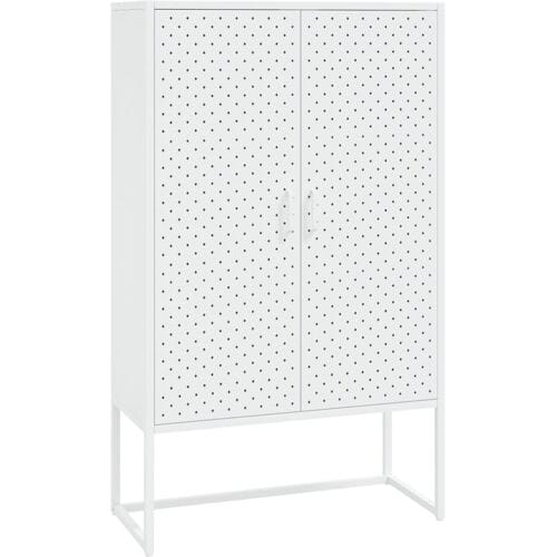 vidaXL - Hoge - kast - 80x35x135 - cm - staal - wit