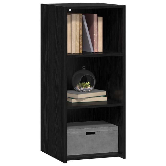 vidaXL - Dressoir - Zwart - eiken - 40 - x - 41 - x - 93 - cm - Bewerkt - hout
