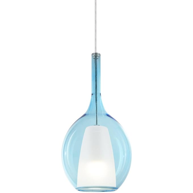 Ideal Lux hanglamp Kalique 2, blauw, Ø 18 cm, kunststof