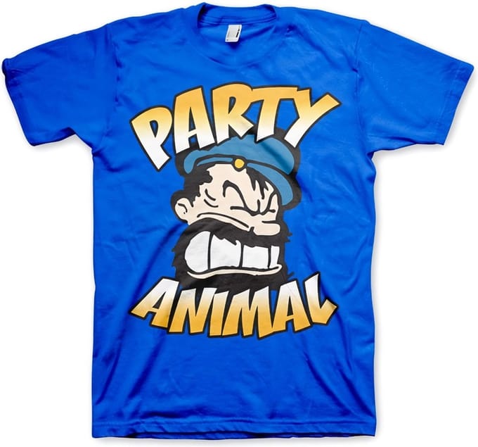 Popeye Brutos Party Animal T-shirt Blauw