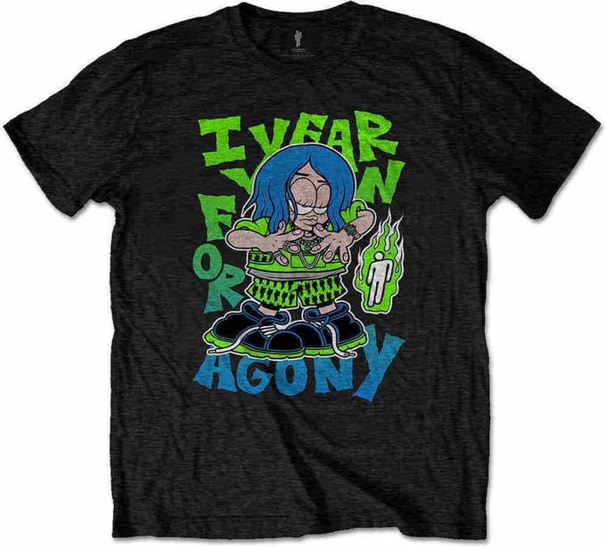 Billie Eilish - Agony Kinder T-shirt - Kids tm 8 jaar - Zwart