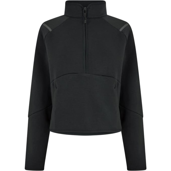 Under Armour Dames-sweatshirt met kwartritssluiting van Unstoppable-fleece, normale pasvorm (Zwart)
