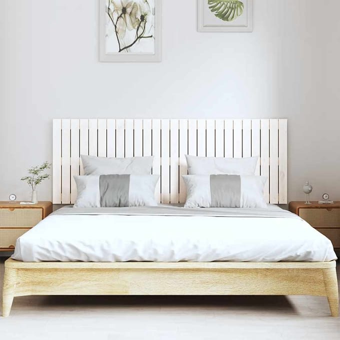 vidaXL - Wandhoofdbord - 166x3x60 - cm - massief - grenenhout - wit