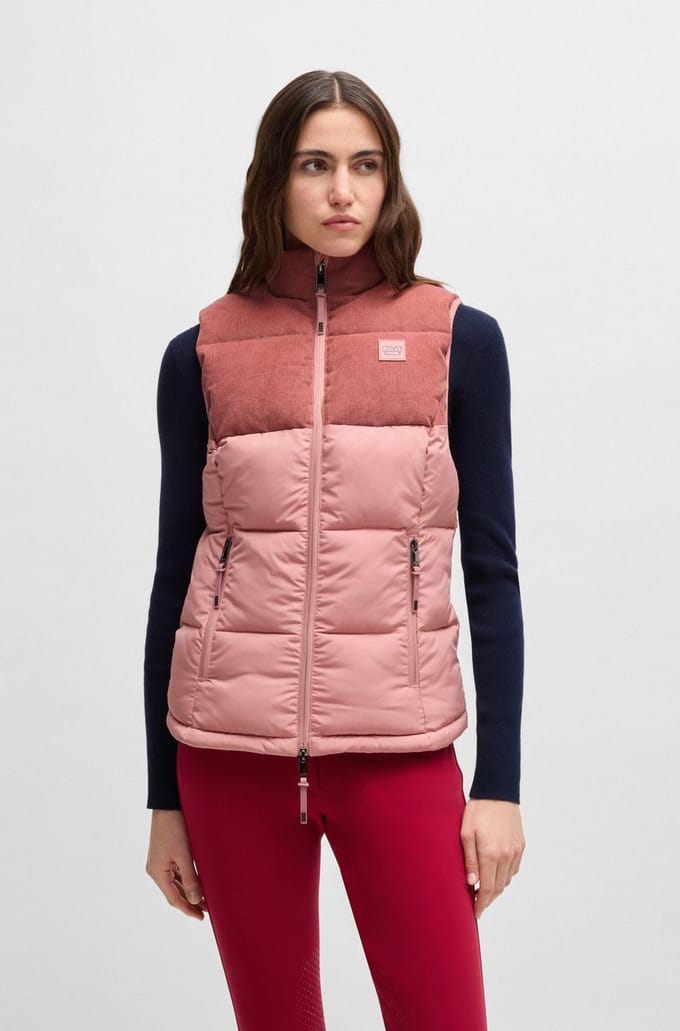 BOSS Equestrian FW25 Gewatteerde Bodywarmer Viola-Rose-S