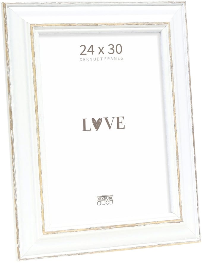 Deknudt Frames fotolijst S221H3 - wit met bruin accent - 18x24 cm