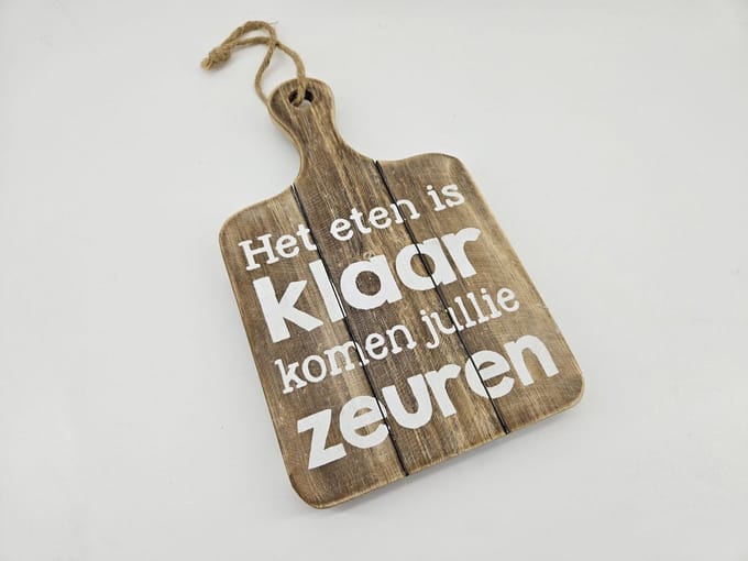 Tekstplank | Eten is klaar | cadeau