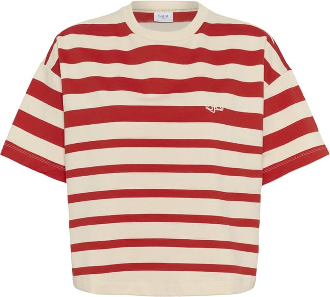 Saint Tropez PhileneSZ T-Shirt Dames T-shirt - Valiant Poppy Irregular Stripe