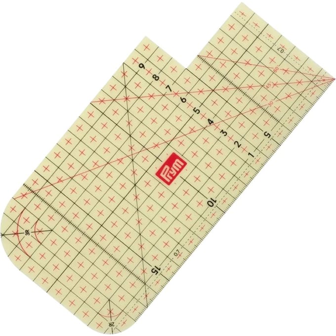 Prym - Strijkliniaal - transparant - 10 x 20 cm - 611490