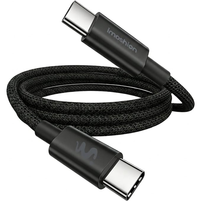 imoshion Braided USB-C naar USB-C kabel 100W - 0,5 meter - Zwart