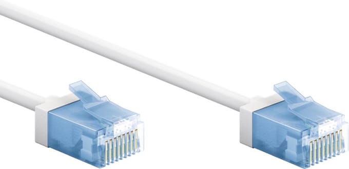 UTP CAT6A Slimline 10 Gigabit Netwerkkabel - CU - Ultraflex - 0,5 meter - Wit
