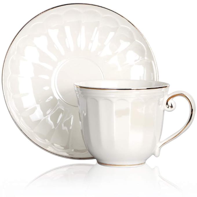 Veroni Sofia Porseleinen Kopjes & Schotels Set (2x 240ml)