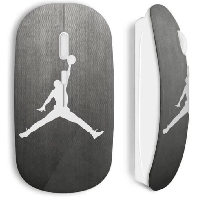 Souris Sans Fil - Michael Jordan - Logo Basket - Blanc - Compatible Mac et PC - USB Wifi