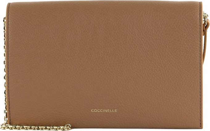 COCCINELLE Leren Koppeling Schoudertas Dandy Mini Bag Skin Lichtbruin