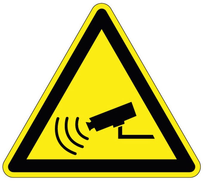 Waarschuwingssticker camerabewaking 100 mm