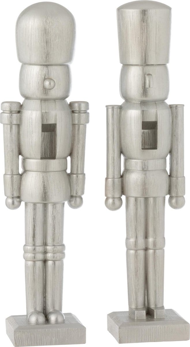 J-Line - SOLDAAT - Notenkraker - POLY ZILVER MEDIUM - 2 Stuks